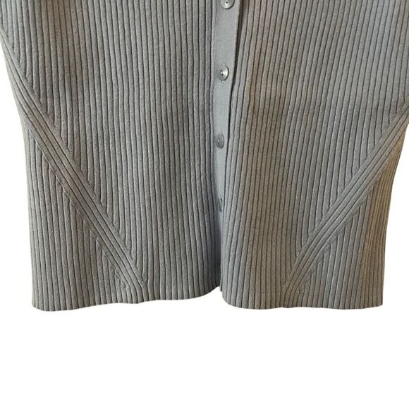 Madewell‎ The Signature Knit Button-Front Sweater Tank Ribbed Blue Sz Large NWT - Picture 10 of 16